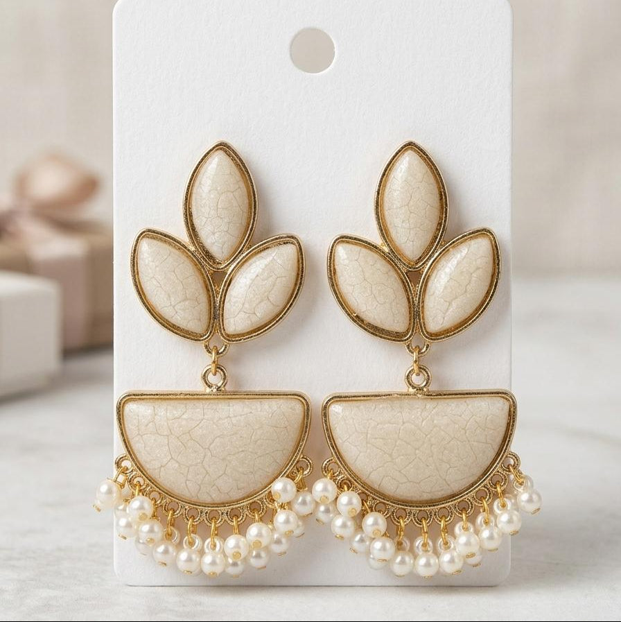 Botanical Pearl Drop Earrings