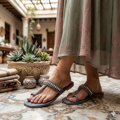 Mist Braided Flats
