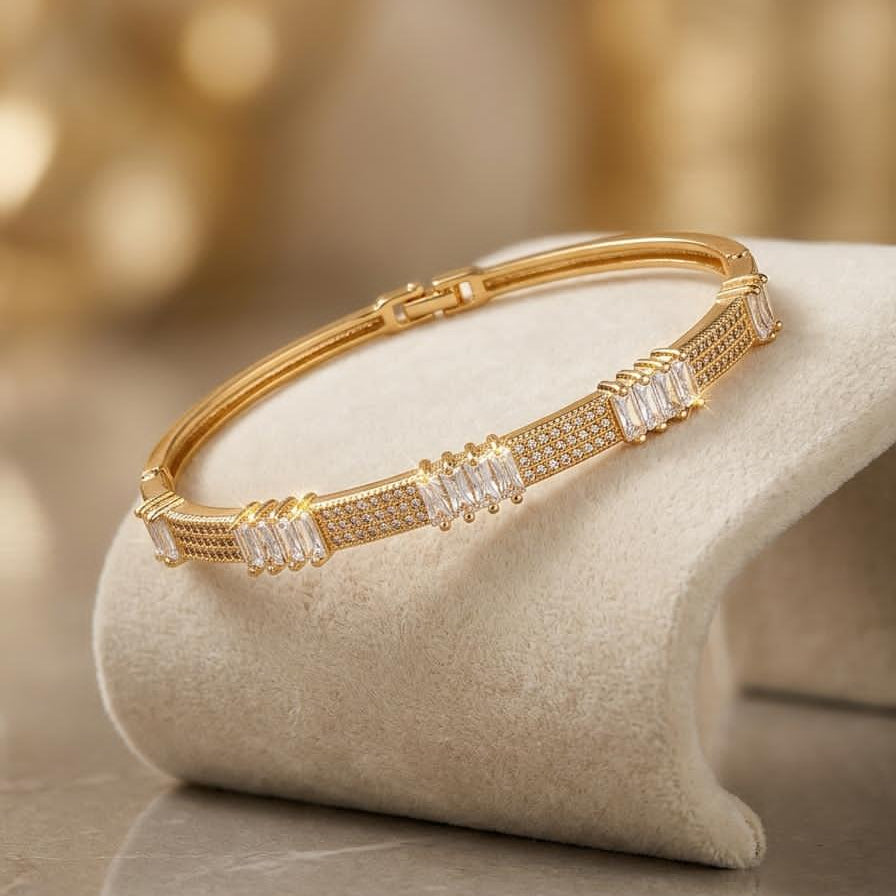 Ethereal Baguette Crystal Bangle