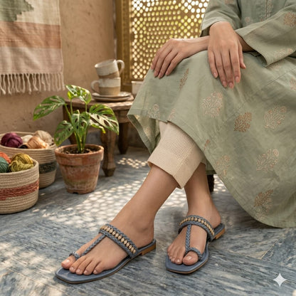 Mist Braided Flats