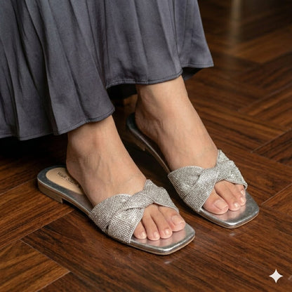 Crystal Knot Slide Sandal