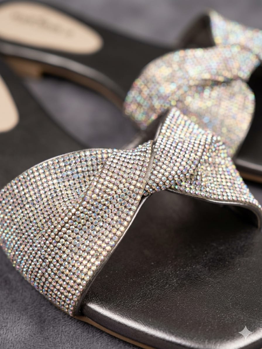 Crystal Knot Slide Sandal
